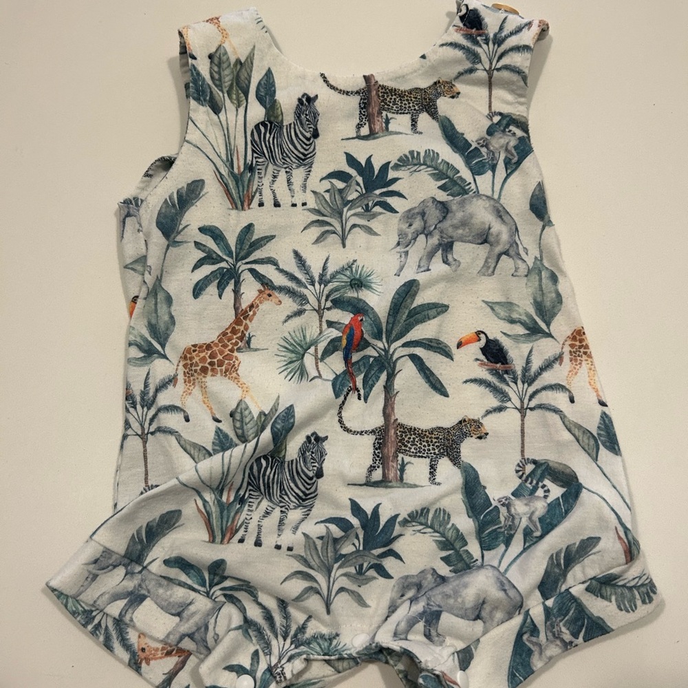 Safari Animal Print Baby Romper